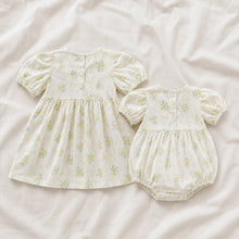 Floral Baby Girl Romper or Dress, Cotton Puff Sleeve Summer Outfit