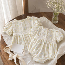 Floral Baby Girl Romper or Dress, Cotton Puff Sleeve Summer Outfit