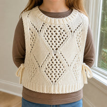 Girls Neutral Knit Vest, Ruffle Top and Corduroy Pants, 3-Piece Fall Outfit