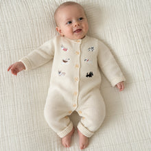 Baby Knit Cardigan or Romper with Animal Embroidery, Toddler Button Sweater