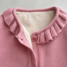 Toddler Girl Fall Cardigan, Rabbit Embroidered Knit Sweater, Pink or Beige