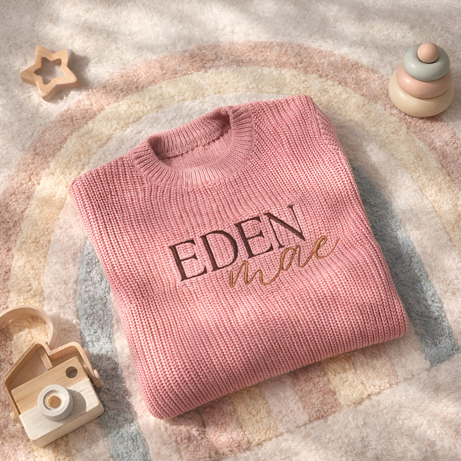 Custom Baby Name Sweater, Personalized Embroidered Knit Jumper for Newborns & Toddlers, Soft Cozy Baby Gift, Everyday Baby Wear
