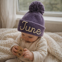 Custom Embroidered Name Newborn Knit Hat, Personalized Baby Beanie, Keepsake Gift