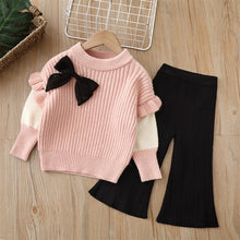 Childrens Two-Piece Knitted Set With Round Neck