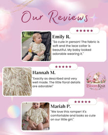 Baby Girl Floral Cotton Romper, Lace Collar, Spring Toddler Outfit