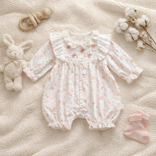 Floral Ruffle Cotton Baby Romper, Spring Summer Toddler Outfit