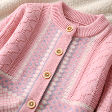Toddler Girls Retro Jacquard Knit Sweater Set, Cozy Fall Outfit Ages 2-6