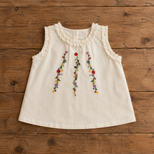 Girls Floral Embroidered Cotton Separates, Ruffle Dress Top or Pants