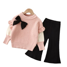 Childrens Two-Piece Knitted Set With Round Neck