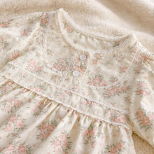 Floral Cotton Baby Romper, Lace Collar Toddler Outfit, Spring Newborn Clothes