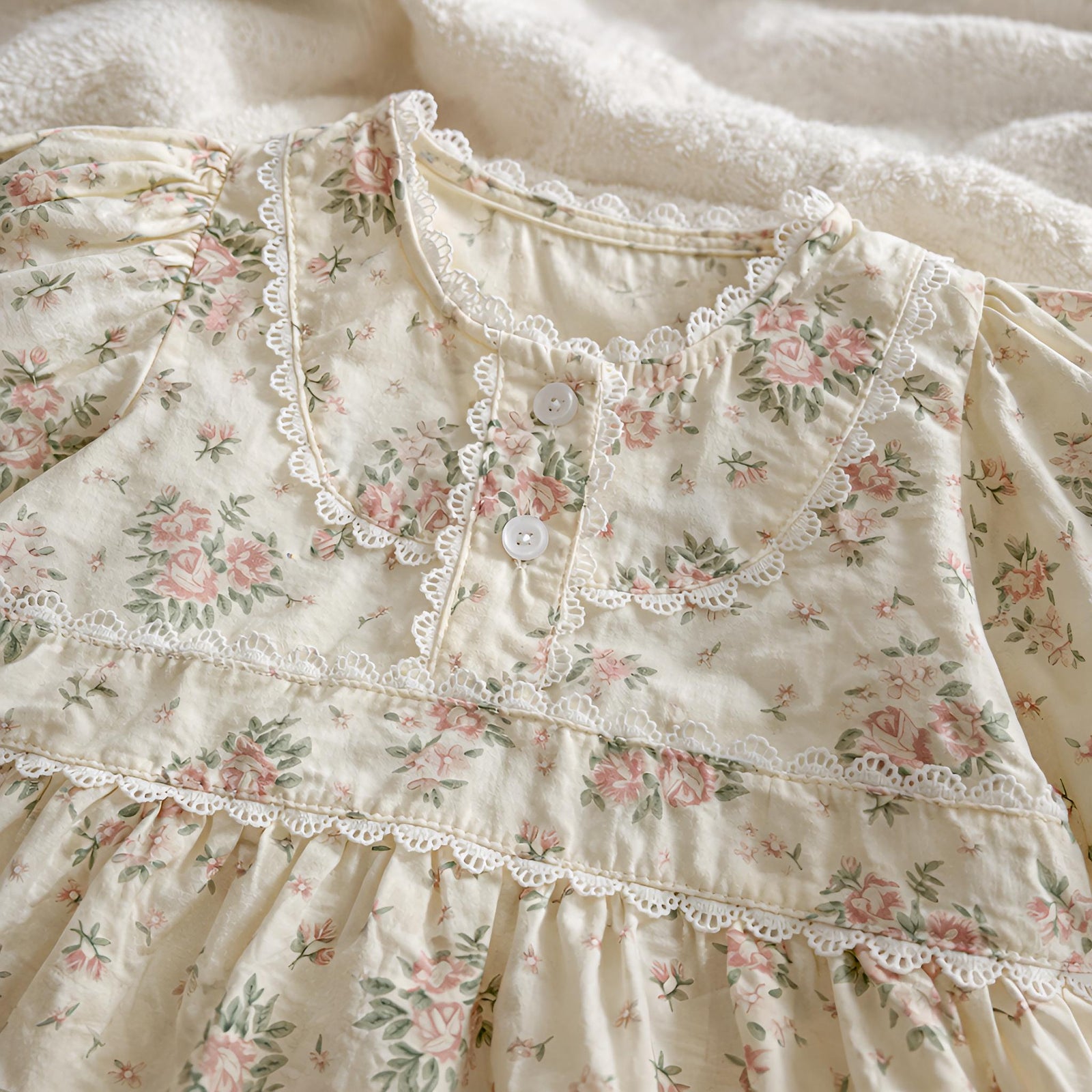 Floral Cotton Baby Romper, Lace Collar Toddler Outfit, Spring Newborn Clothes