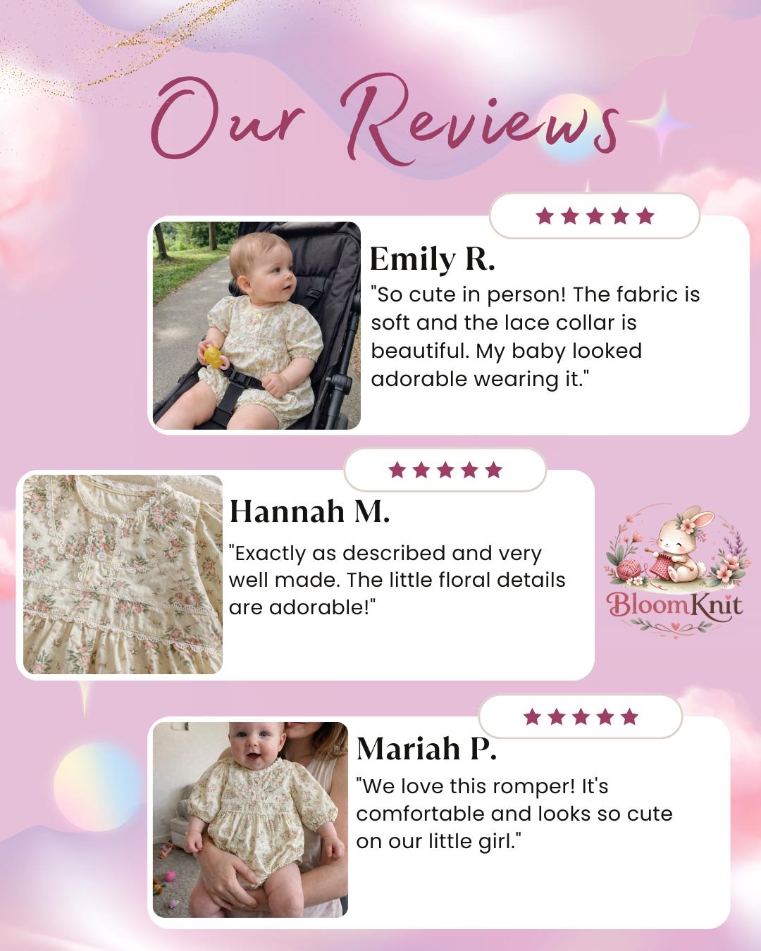 Floral Cotton Baby Romper, Lace Collar Toddler Outfit, Spring Newborn Clothes