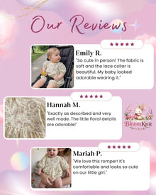 Floral Cotton Baby Romper, Lace Collar Toddler Outfit, Spring Newborn Clothes