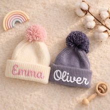 Custom Embroidered Name Newborn Knit Hat, Personalized Baby Beanie, Keepsake Gift