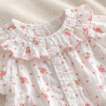 Floral Ruffle Cotton Baby Romper, Spring Summer Toddler Outfit