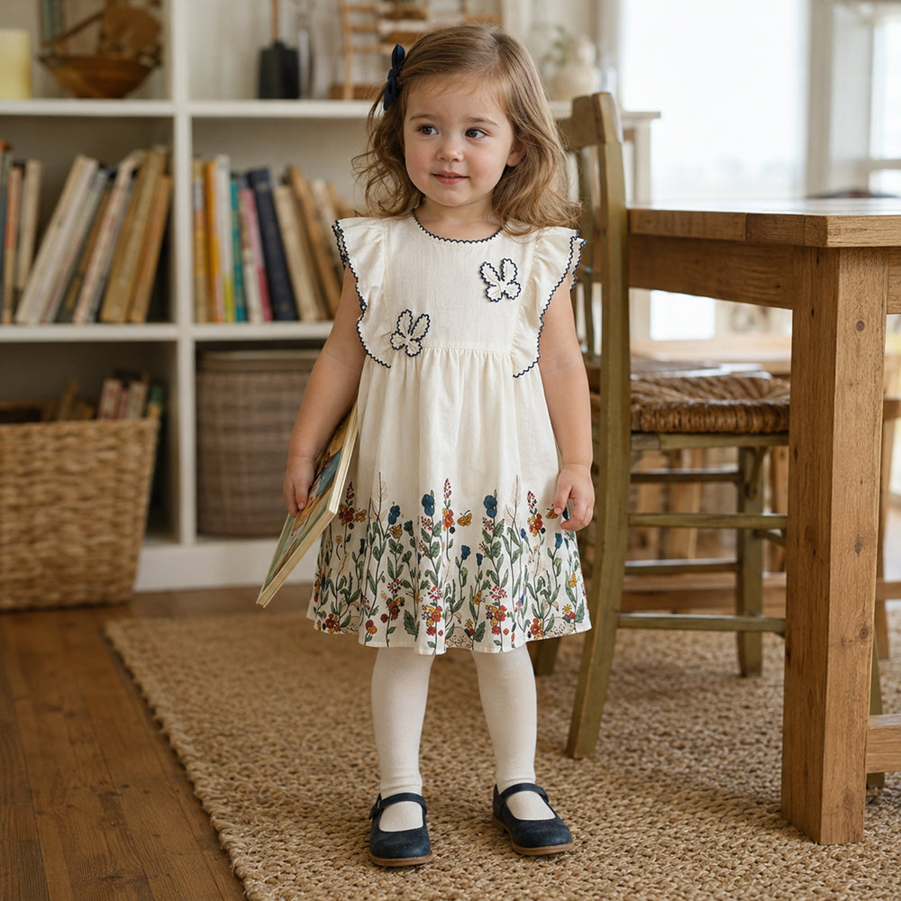 Girls Botanical Cotton Separates, Butterfly Dress or Ruffle Shorts