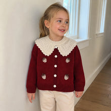 Toddler Girl Strawberry Cardigan & Plaid Skirt Set, Red or Ivory Fall Outfit