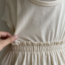 Girls Ivory Cotton Linen Dress, Neutral Back to School Outfit