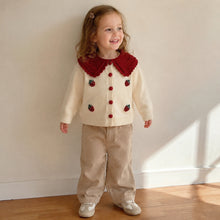 Toddler Girl Strawberry Cardigan & Plaid Skirt Set, Red or Ivory Fall Outfit