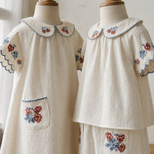 Girls Strawberry Cotton Dress or Shorts Set, Ivory Embroidered Outfit