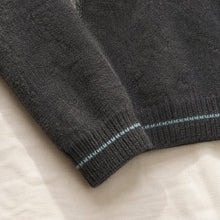 Girls Fair Isle Knit Cardigan, Retro Charcoal Gray