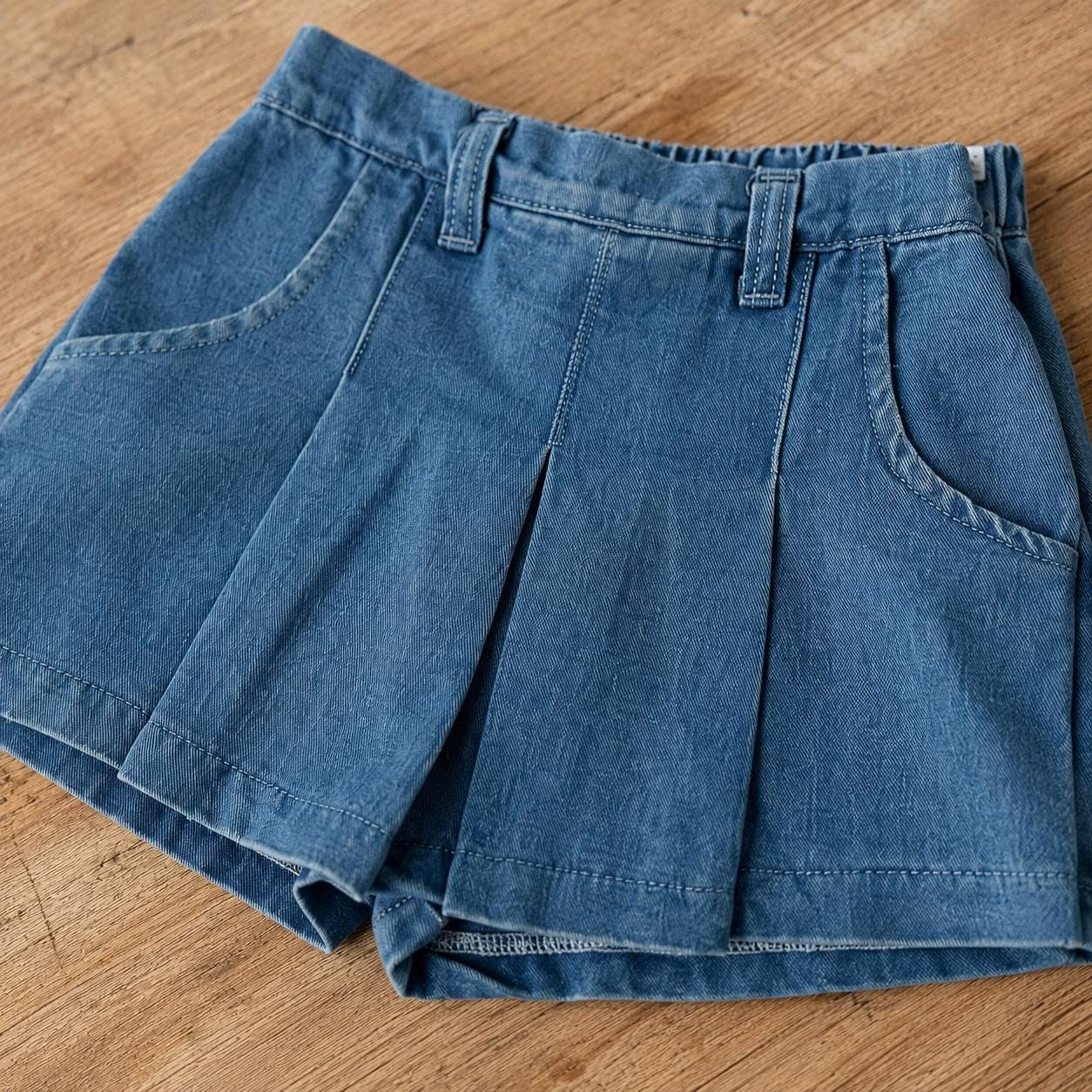 Toddler Girl Denim Outfit, Ruffle Collar Two Piece Set detail image 9