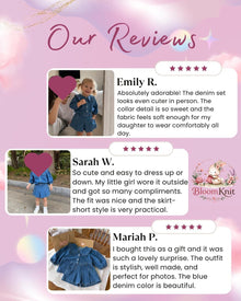 Toddler Girl Denim Outfit, Ruffle Collar Two Piece Set