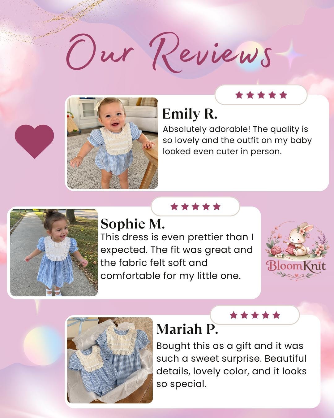 Blue Gingham Baby Romper & Dress, Sweet Lace Ruffle Outfit - 100cm (2-3 years)
