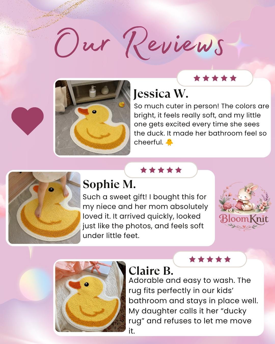 Yellow Duck Bath Mat, Plush Non-Slip Kids Bathroom Rug product image 2
