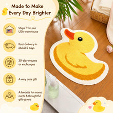 Yellow Duck Bath Mat, Plush Non-Slip Kids Bathroom Rug, Nursery Decor