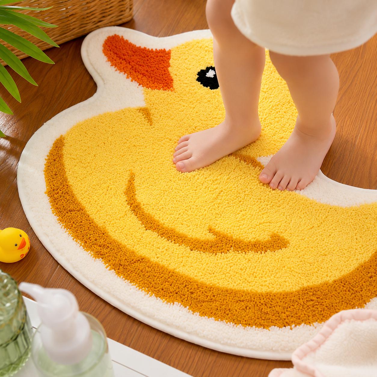 Yellow Duck Bath Mat, Plush Non-Slip Kids Bathroom Rug product image 5