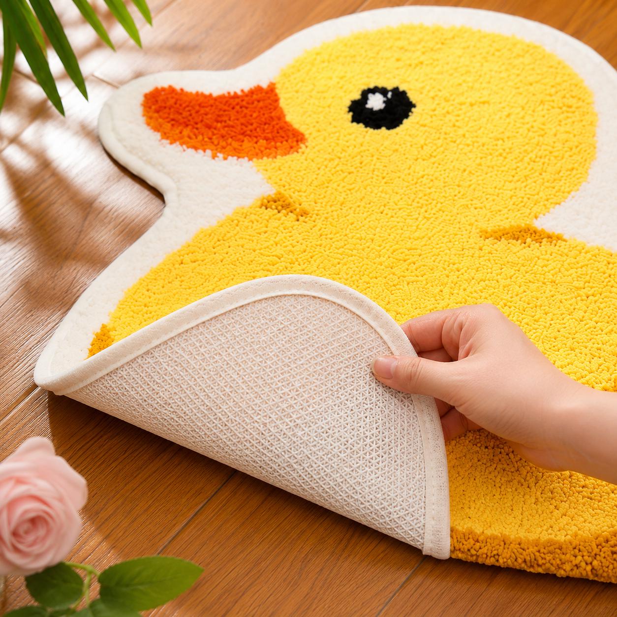 Yellow Duck Bath Mat, Plush Non-Slip Kids Bathroom Rug product image 7
