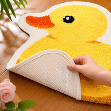 Yellow Duck Bath Mat, Plush Non-Slip Kids Bathroom Rug, Nursery Decor