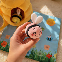 Bee Sensory Baby Toy Gift, Soft Beehive with Plush Bees, Mirror, Rattle and Crinkle