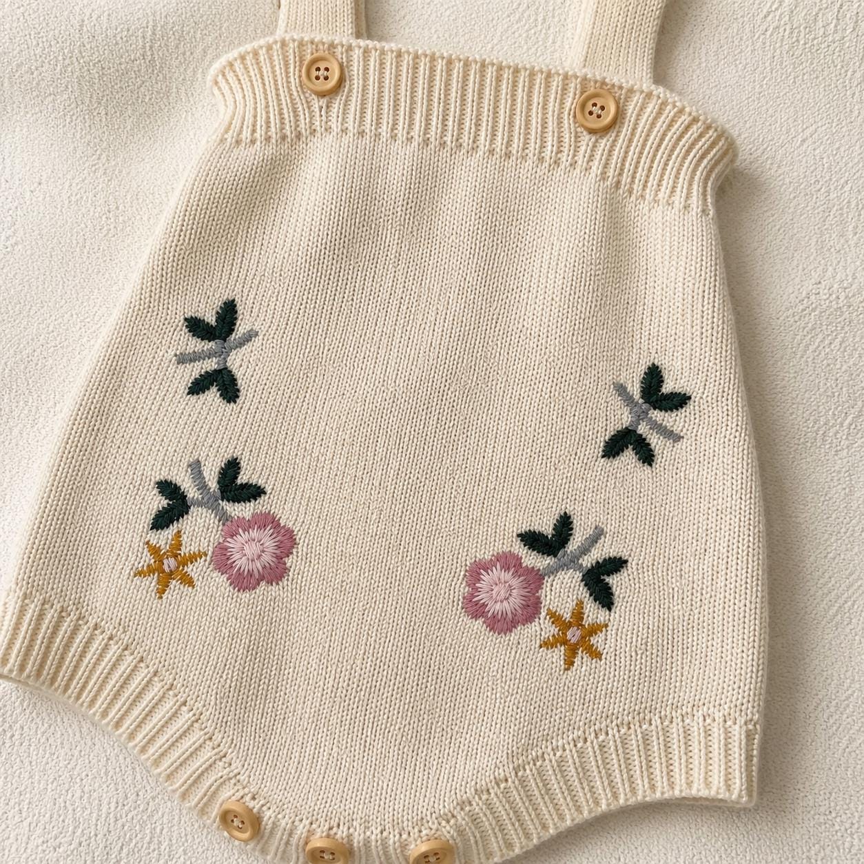 Floral Baby Knit Cardigan, Romper or Vest, Cotton Outfit product image 10