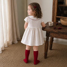 Baby Girl Cherry Dress, Cotton Summer Dress with Peter Pan Collar, Toddler Birthday Outfit