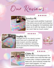 Pastel Rainbow Shag Rug: Fluffy Microfiber Nursery, Kids Room and Playroom Decor Gift