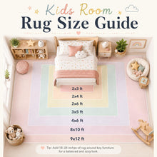 Pastel Rainbow Shag Rug: Fluffy Microfiber Nursery, Kids Room and Playroom Decor Gift