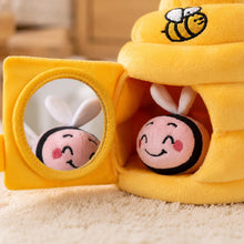 Bee Sensory Baby Toy Gift, Soft Beehive with Plush Bees, Mirror, Rattle and Crinkle