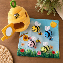 Bee Sensory Baby Toy Gift, Soft Beehive with Plush Bees, Mirror, Rattle and Crinkle