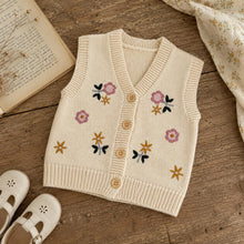 Floral Embroidered Baby Knitwear, Cotton Cardigan, Romper or Vest, Baby Shower Gift