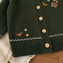 Embroidered Cotton Knit Baby Cardigan or Romper, Vintage Style Outfit, Baby Gift
