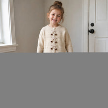 Girls Bow Knit Cardigan and Pleated Skirt, 2-Piece Back to School Outfit