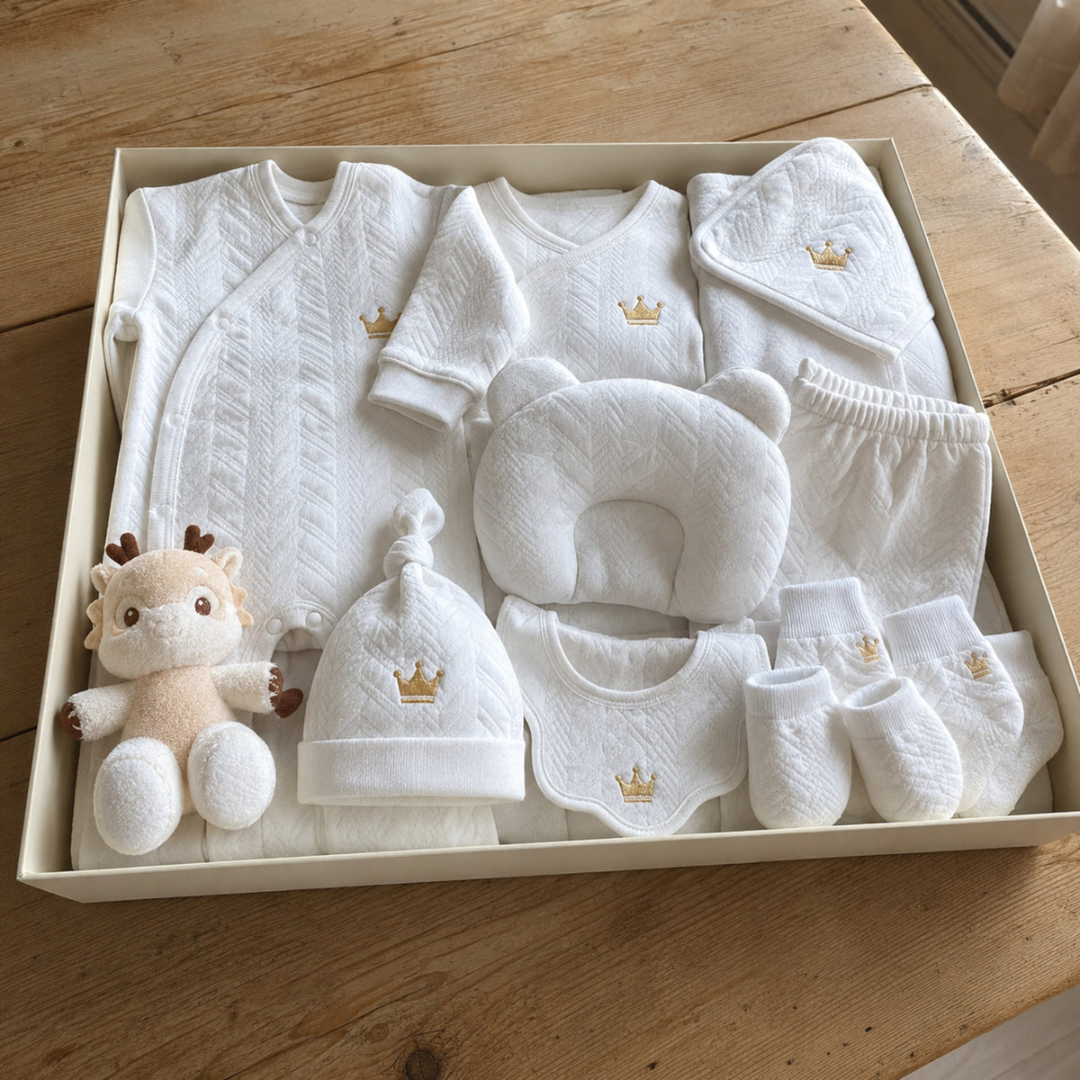 White warm newborn clothing blanket and accessories