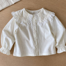 Girls Denim Pinafore Dress, Lace Ruffle Blouse Two-Piece Set, Back to School Outfit