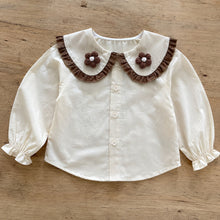 Girls Cable Knit Sweater Vest, Ruffle Collar Blouse and Pants, 3-Piece Back to School Set