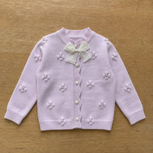 Girls Bow Cardigan and Pleated Skirt, 2-Piece Academic Back to School Set