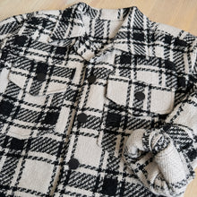 Boys Plaid Shacket, White T-Shirt and Black Jogger Pants, 3-Piece Back to School Set
