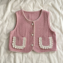 Girls Lace-Trimmed Vest, Blouse and Wide-Leg Pants, 3-Piece Back to School Set