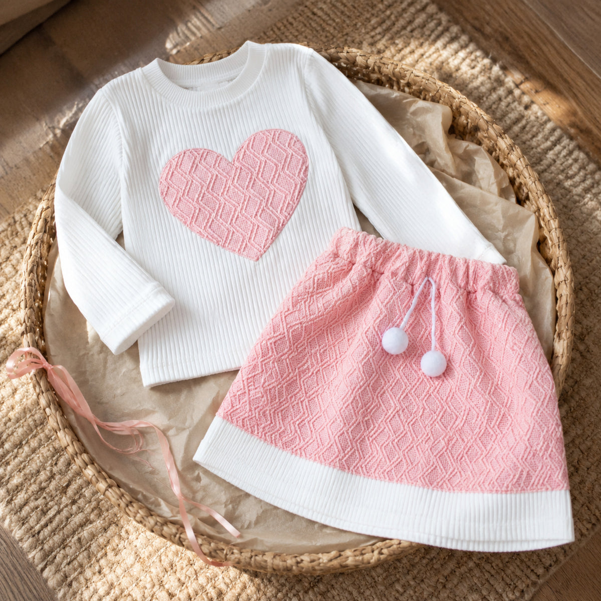 Girls heart top and skirt gift arrangement